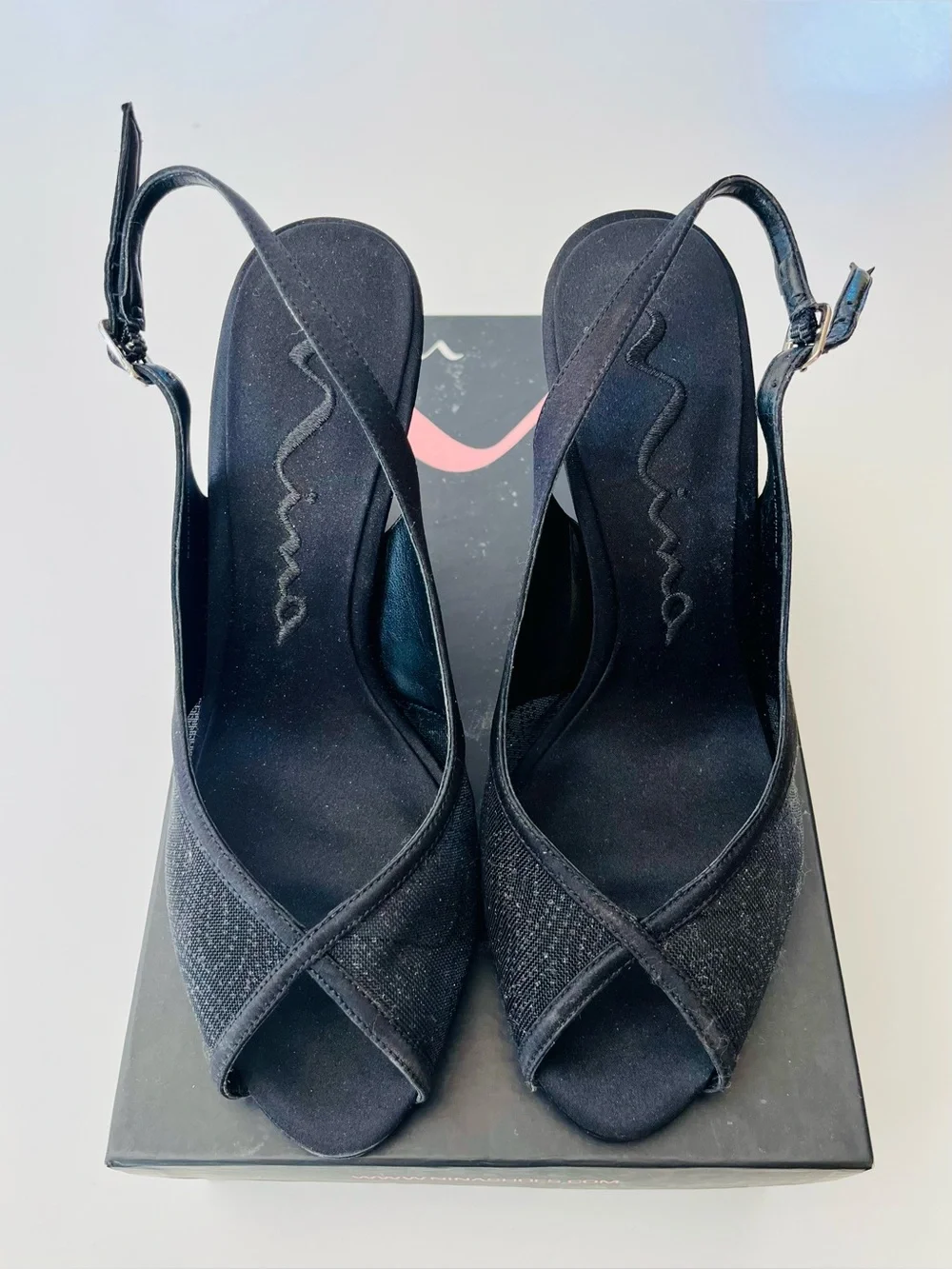 Nina Freya Slingback Heels Black 7